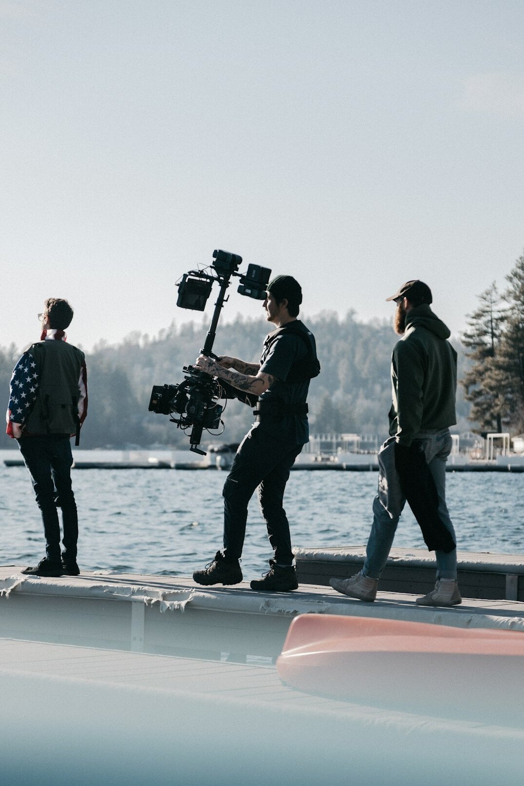 film crew on set
