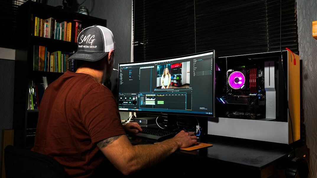 beginner using video editing software