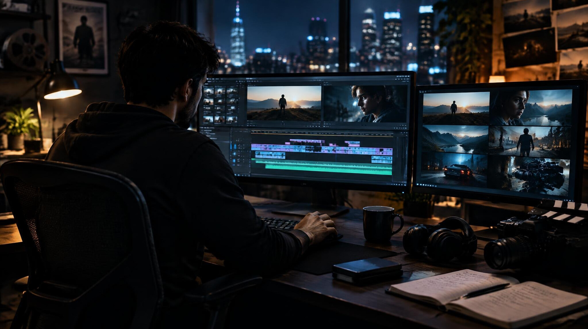 professional video editing setup