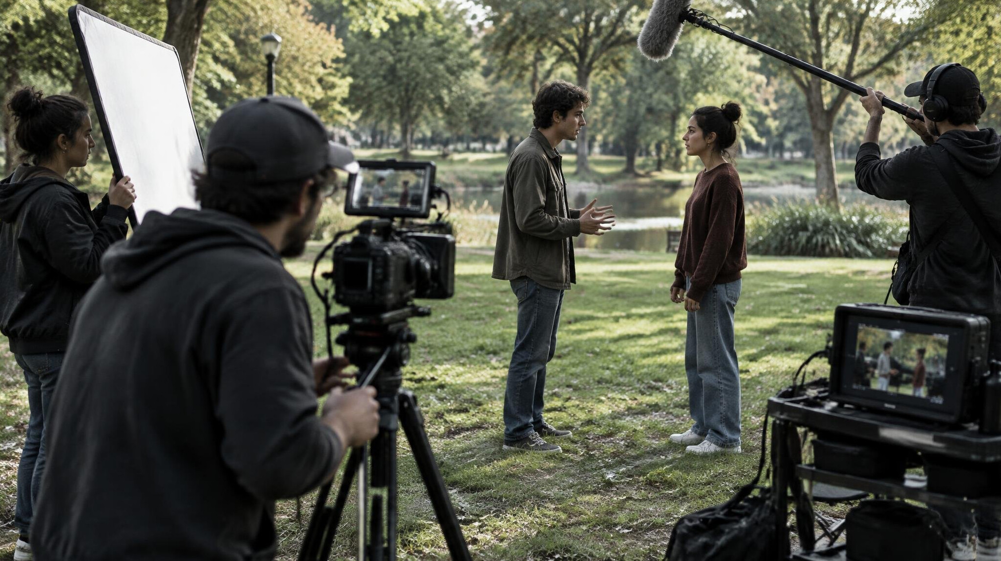 indie film crew on location